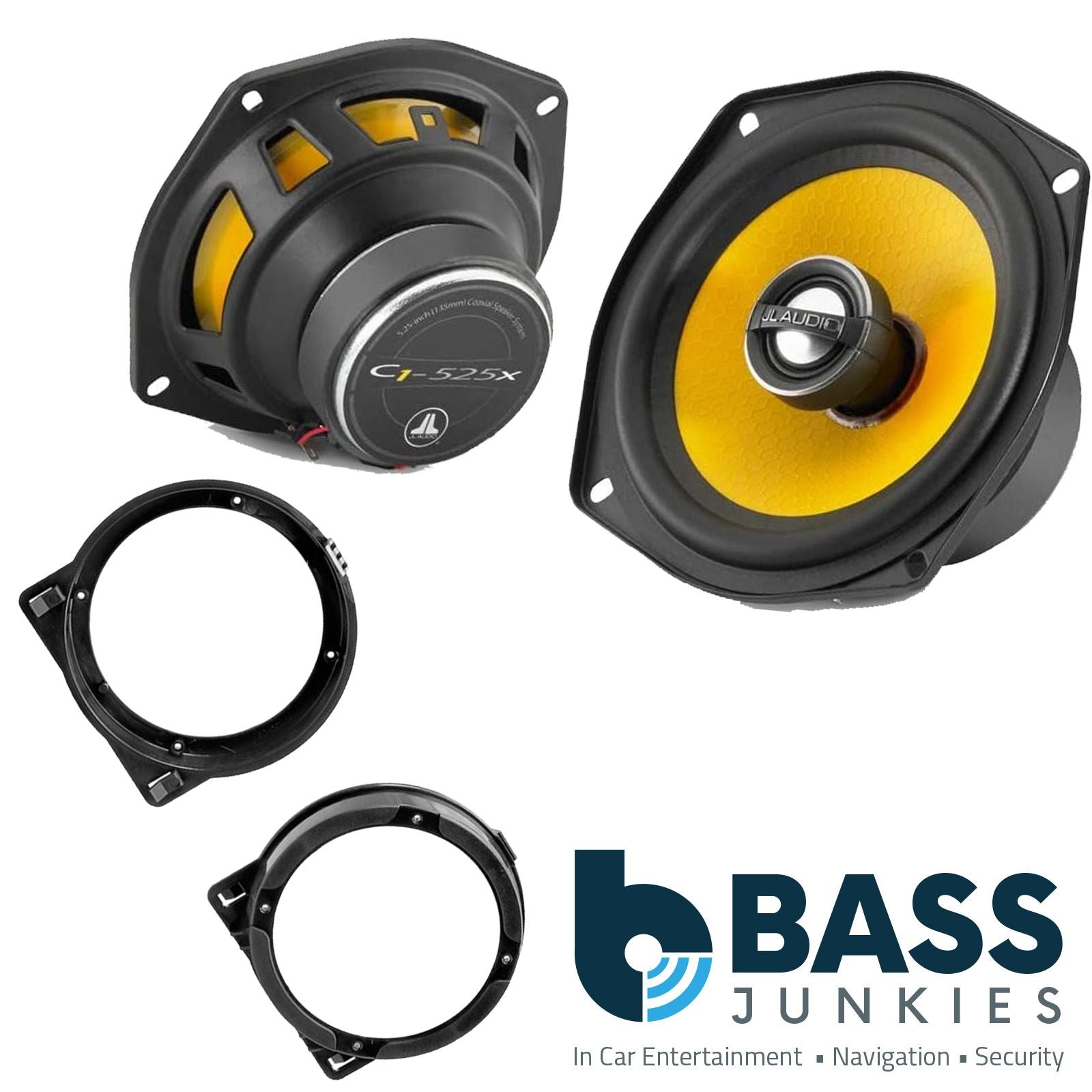 JL Audio C1-525X 2-Way 130mm/13cm/5.25" Coaxial Speakers (Per Pair 450 Watts) Fits Honda Civic 2001-06