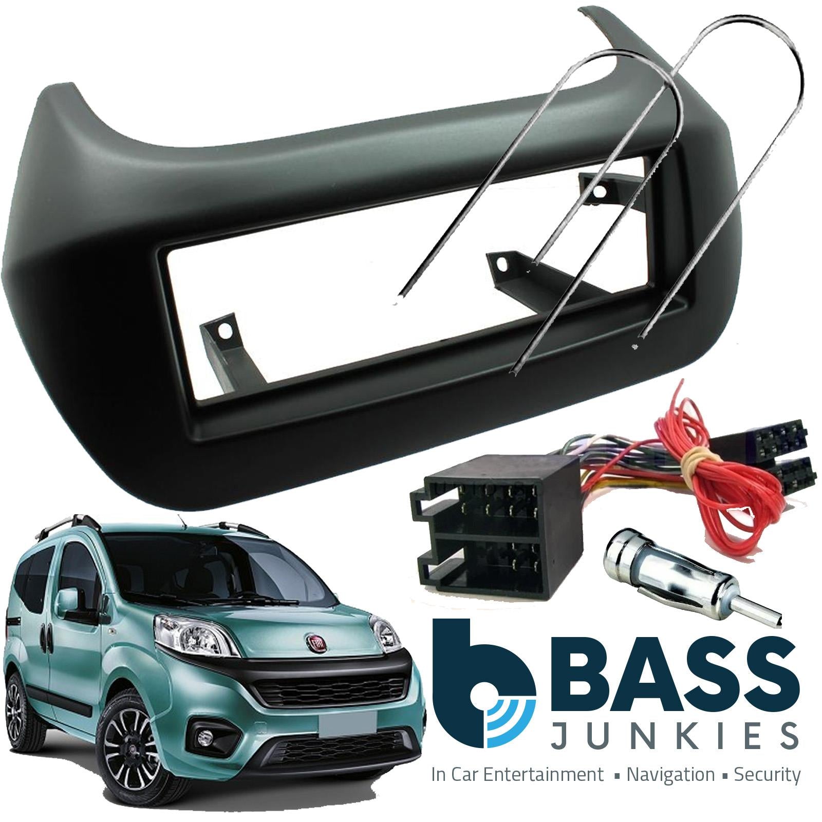 Connects2 CT24FT35 - Fiat Qubo - Florino Black Car Stereo Single Din Fascia Panel & Full Fitting Kit