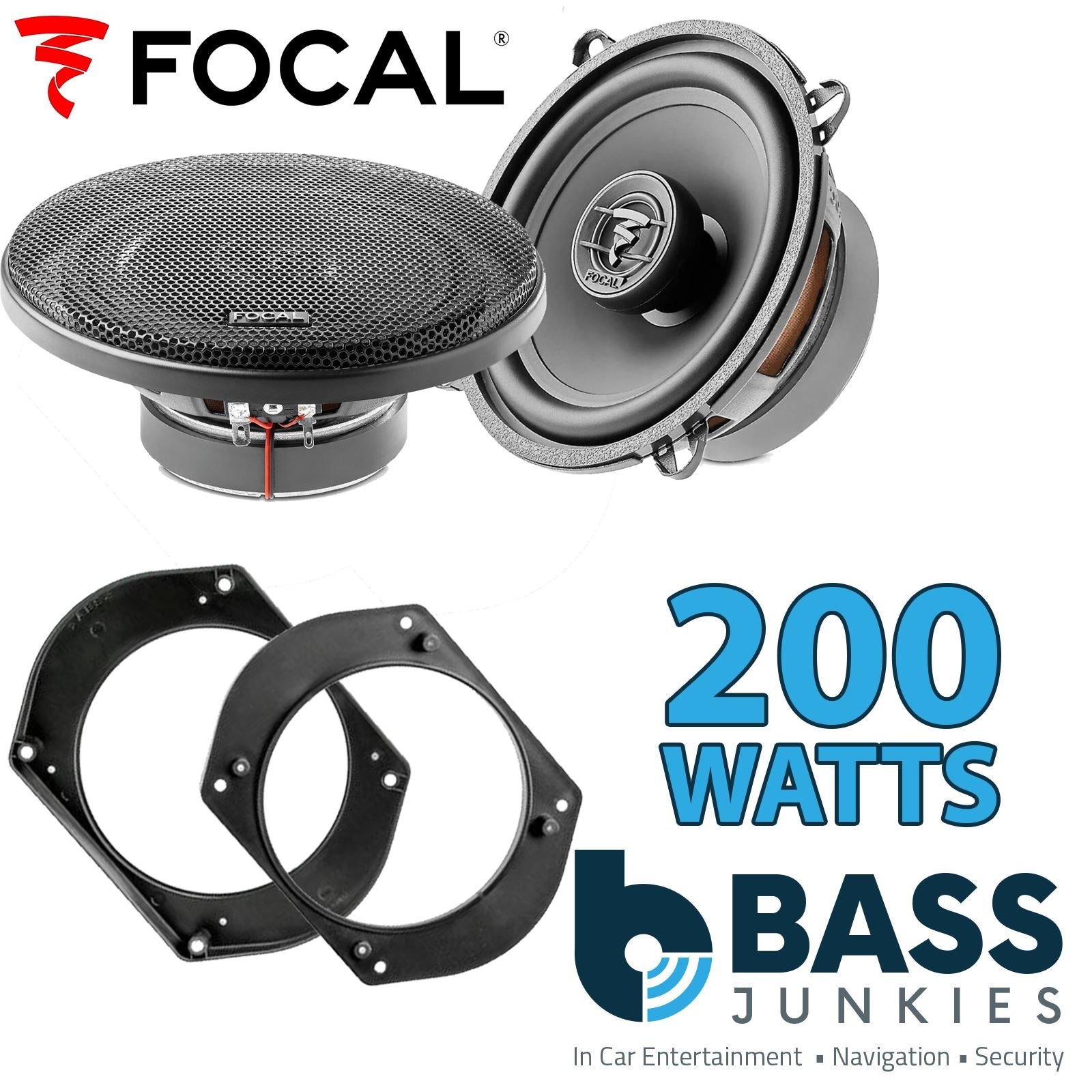 Focal Auditor ACX130 130mm/13cm/5.25" Car Coaxial Speakers (Pair Max 200 watts) Fits Alfa Romeo Spider 1994-00 | Fiat Brava 95-01 | Bravo 95-01 | Marea 96-02 | Lancia Ypsilon 03-11 | Y 95-03