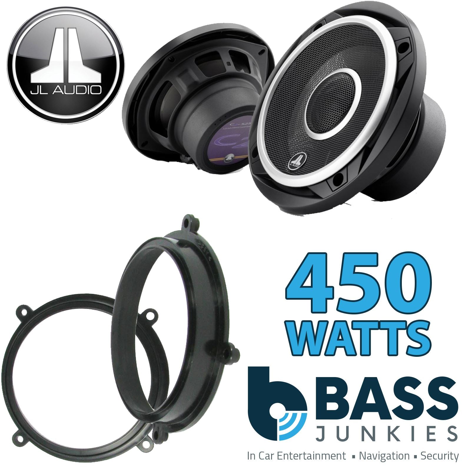 JL Audio C2-525X 2-Way 130mm/13cm/5.25" Coaxial Speakers (Per Pair 450 Watts) Fits Fiat Bravo 1995-01 | Brava 95-01 | Marea 96-02