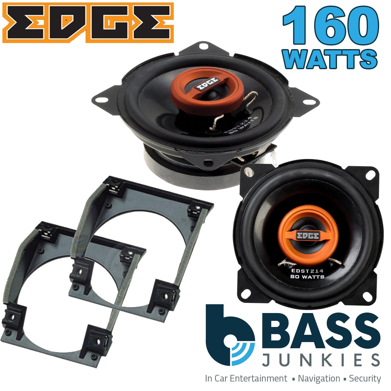 Edge EDST214 100mm/10cm/4" 2-Way Coaxial Car speakers (Per Pair Max 160|40 watts RMS) Fits Renault Twingo 1993-00