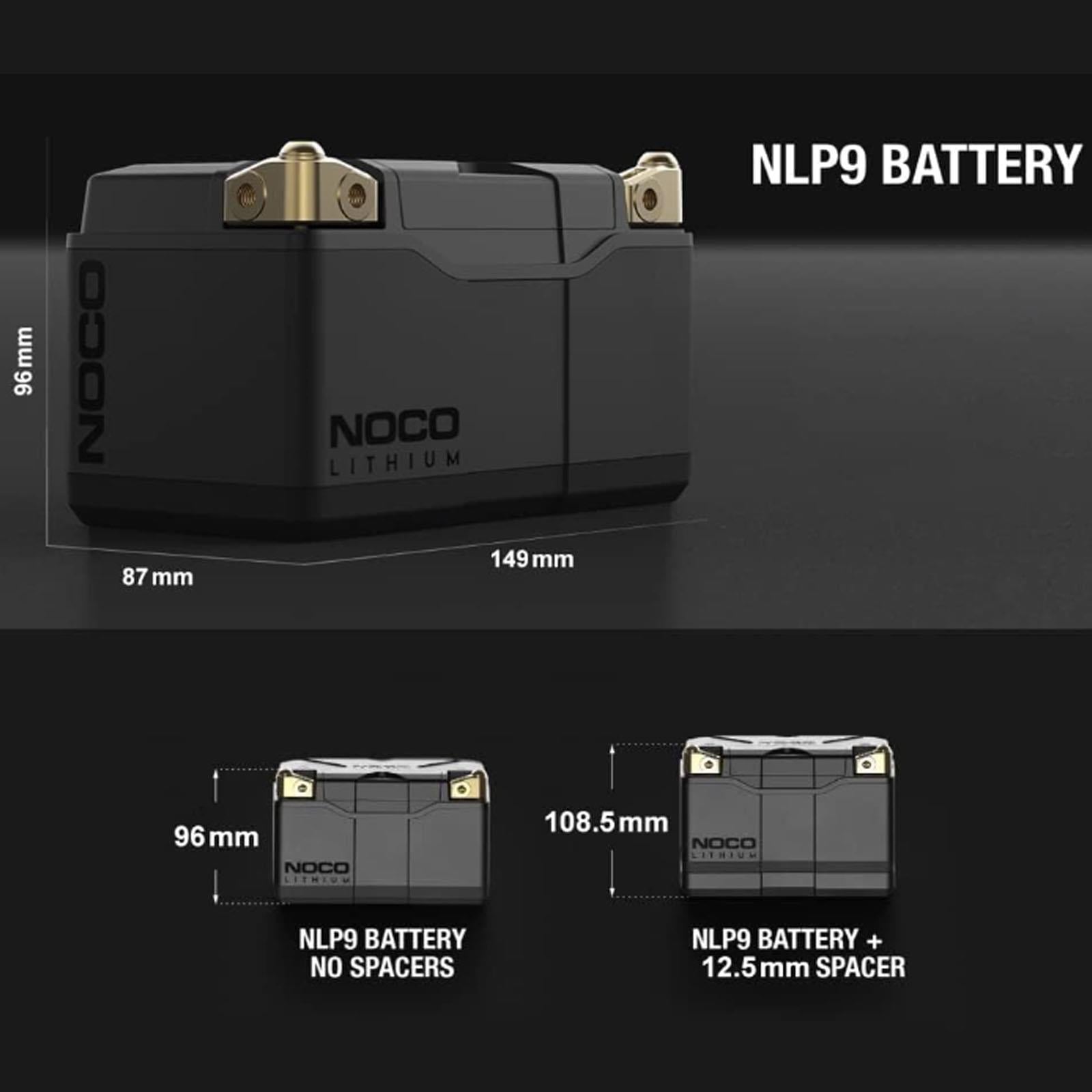 NOCO NLP9 - 12V 3Ah 400A Lithium Powersport Battery Group 9 Motorcycle ATV