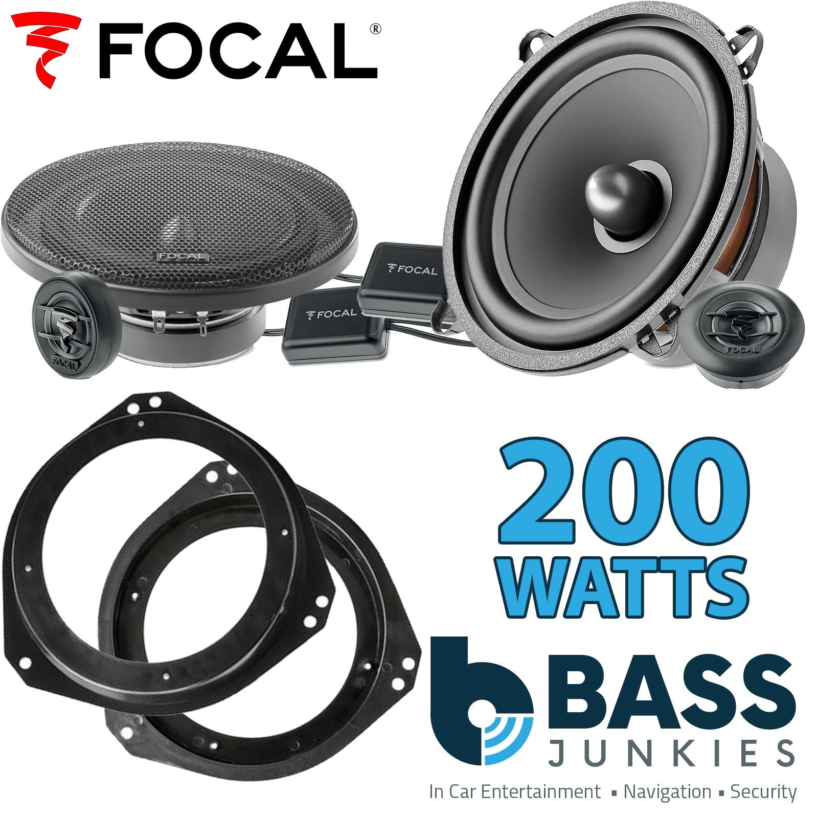 Focal Auditor ASE130 130mm/13cm/5.25"Car Component Speakers (Pair Max 200 watts) Fits Vauxhall Corsa 1993-06 | Tigra 94-00 | Vivaro 01-14