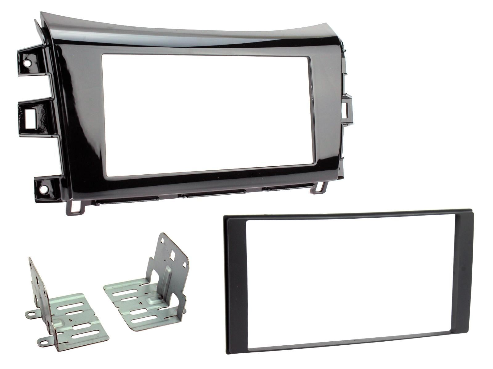 Connects2 CTKNS10 - Nissan Navara 2015 - 2019 Gloss Back Double Din Car Stereo Fascia Panel & Steering Wheel Interface Kit