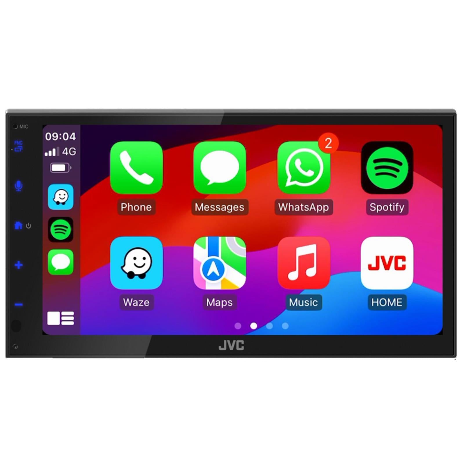 JVC KW-M593BT-6.8" Bluetooth CarPlay Android Mirroring Radio Car Stereo Screen