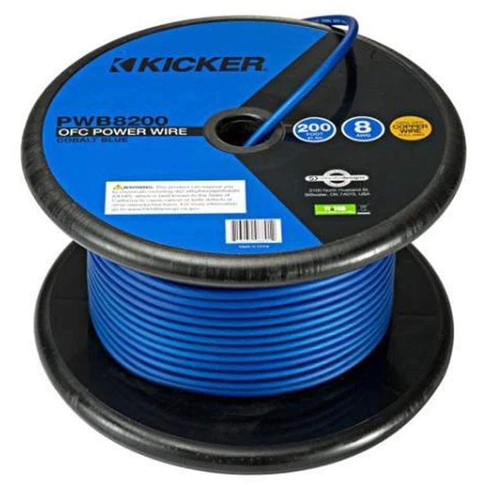 Kicker 46PWB8200 - 8 AWG OFC Blue Power Cable 200ft 60m Amplifier Wiring Wire
