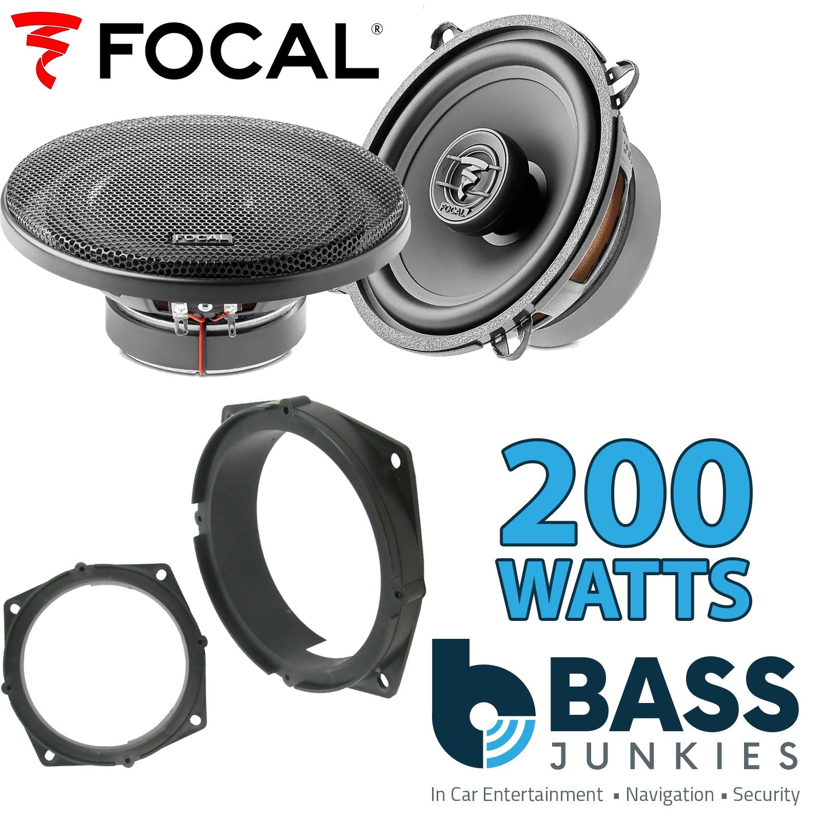 Focal Auditor ACX130 130mm/13cm/5.25" Car Coaxial Speakers (Pair Max 200 watts) Fits Mitsubishi Colt 2005-13