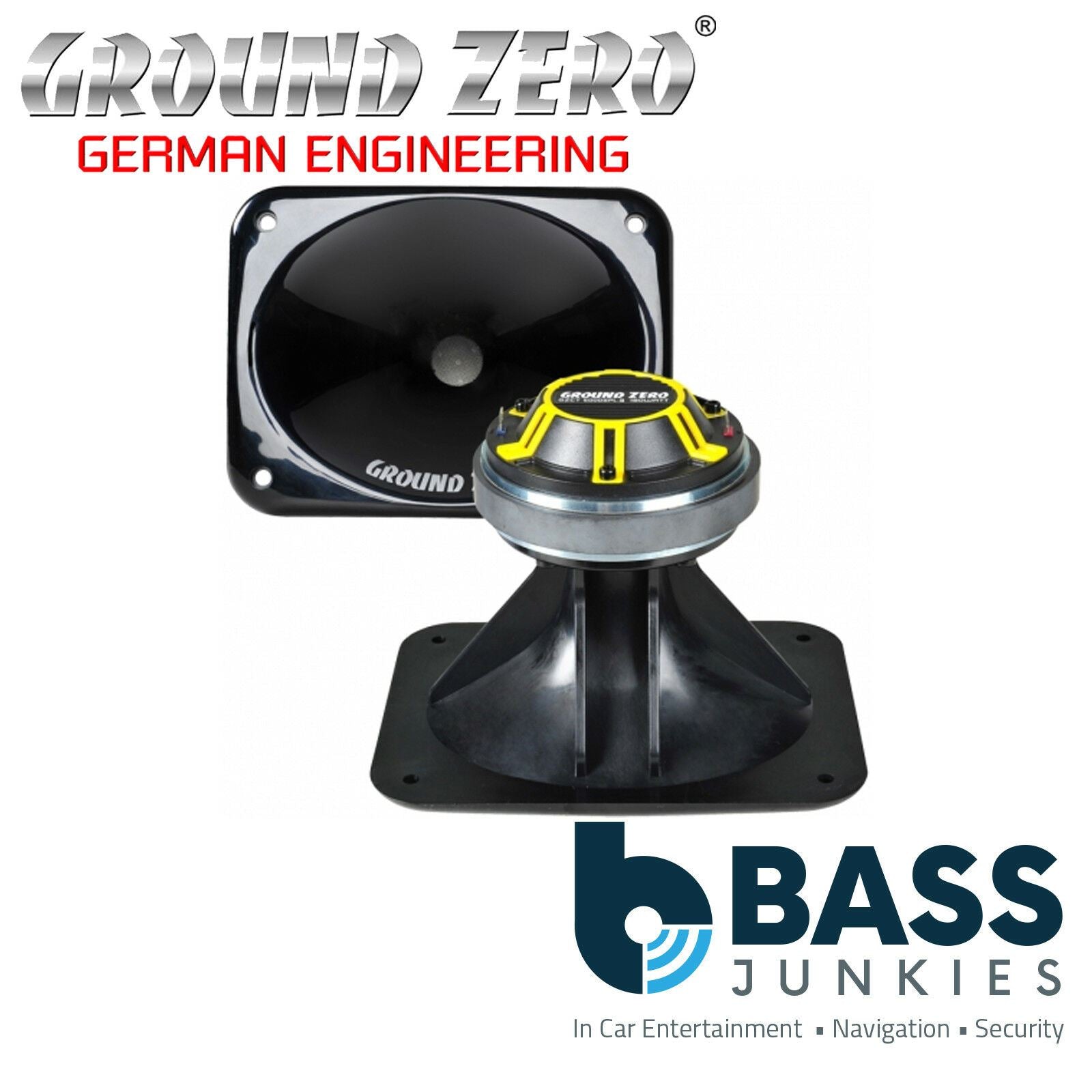 GROUNDZERO GZCT 5000SPL-B - 8" x 5.9" Inch ( 20 x 15 cm ) 180 Watts Car Compression Horn Tweeter - Single