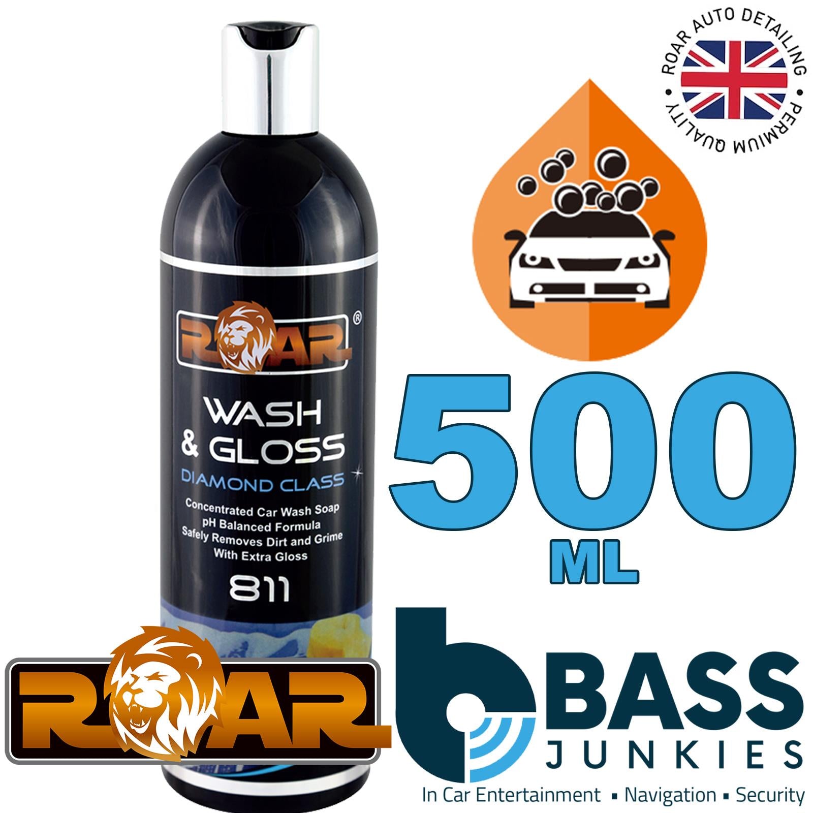 ROAR Complete Cleaning Paint Kit Wheel Cleaner 500ml Safe on all Wheels and tyres | Wash Go 500ml Car Wash Soap | Scratch Remover 500ml Removes swirl marks |Polish Wax 500ml Quick and easy to apply