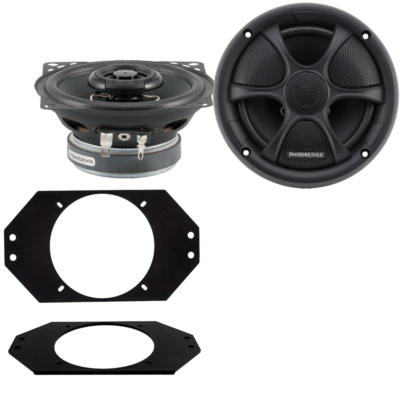 Phoenix Gold RX4CX 100mm/10cm/4" 2-Way Coaxial Car speakers (Per Pair Max 160|80 watts RMS) Fits Jeep Wrangler 1997-06