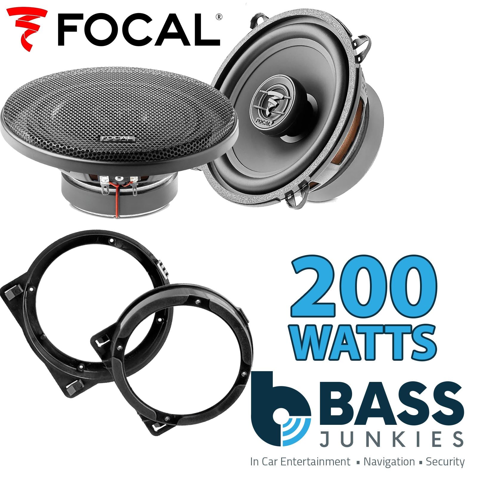 Focal Auditor ACX130 130mm/13cm/5.25" Car Coaxial Speakers (Pair Max 200 watts) Fits Honda Civic 2001-06