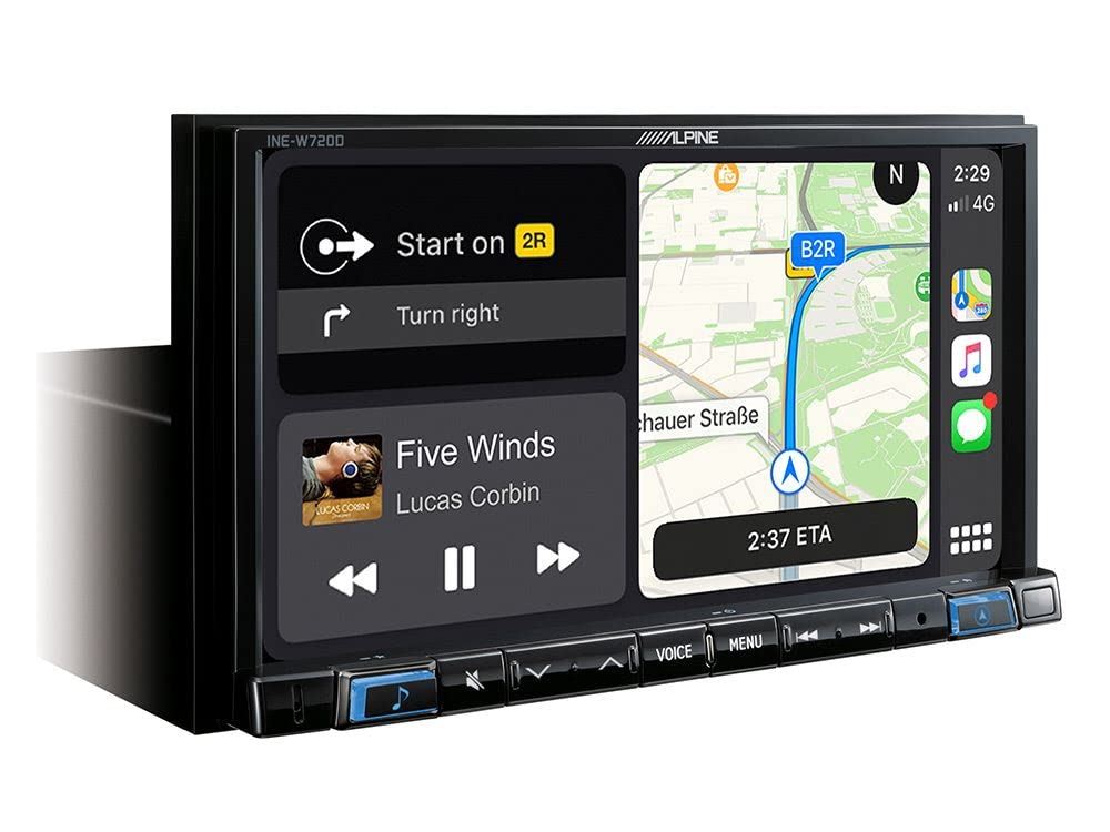Alpine INE-W720D 7" Touch Screen Mechless Media Stereo with DAB+|USB|iGo Primo Navigation|Bluetooth|USB|HDMI|iPhone Apple CarPlay|Android Auto|GPS|Voice Control|Data-Bus Connectivity|1 Din Chassis