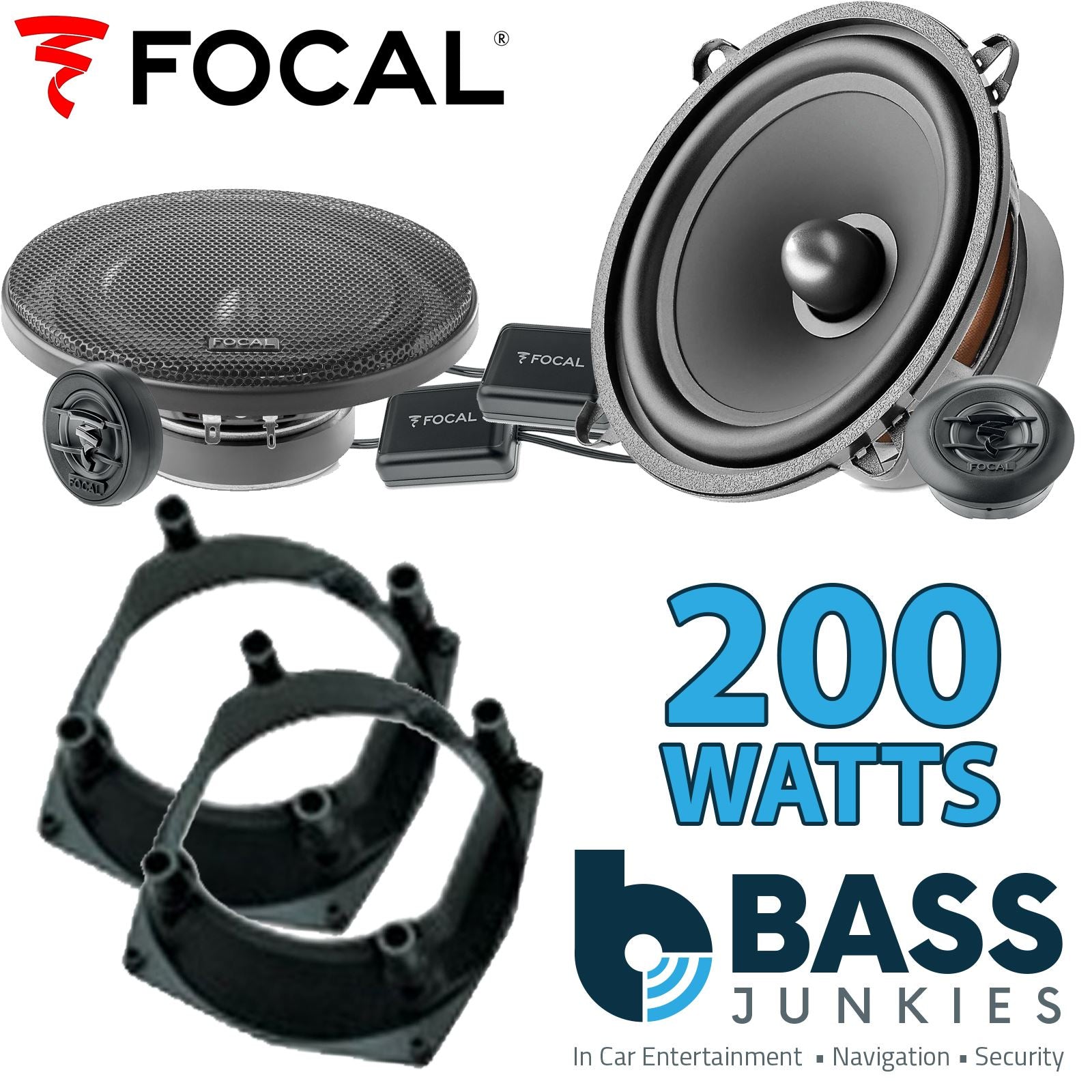 Focal Auditor ASE130 130mm/13cm/5.25"Car Component Speakers (Pair Max 200 watts) Fits Renault Clio 1990-98