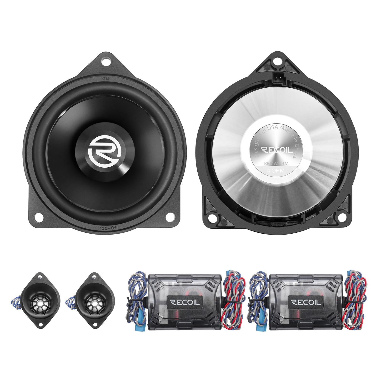 Recoil RBMW-T4M - BMW 1, 3, 5 Series & X1 Front Door Component Speaker Kit