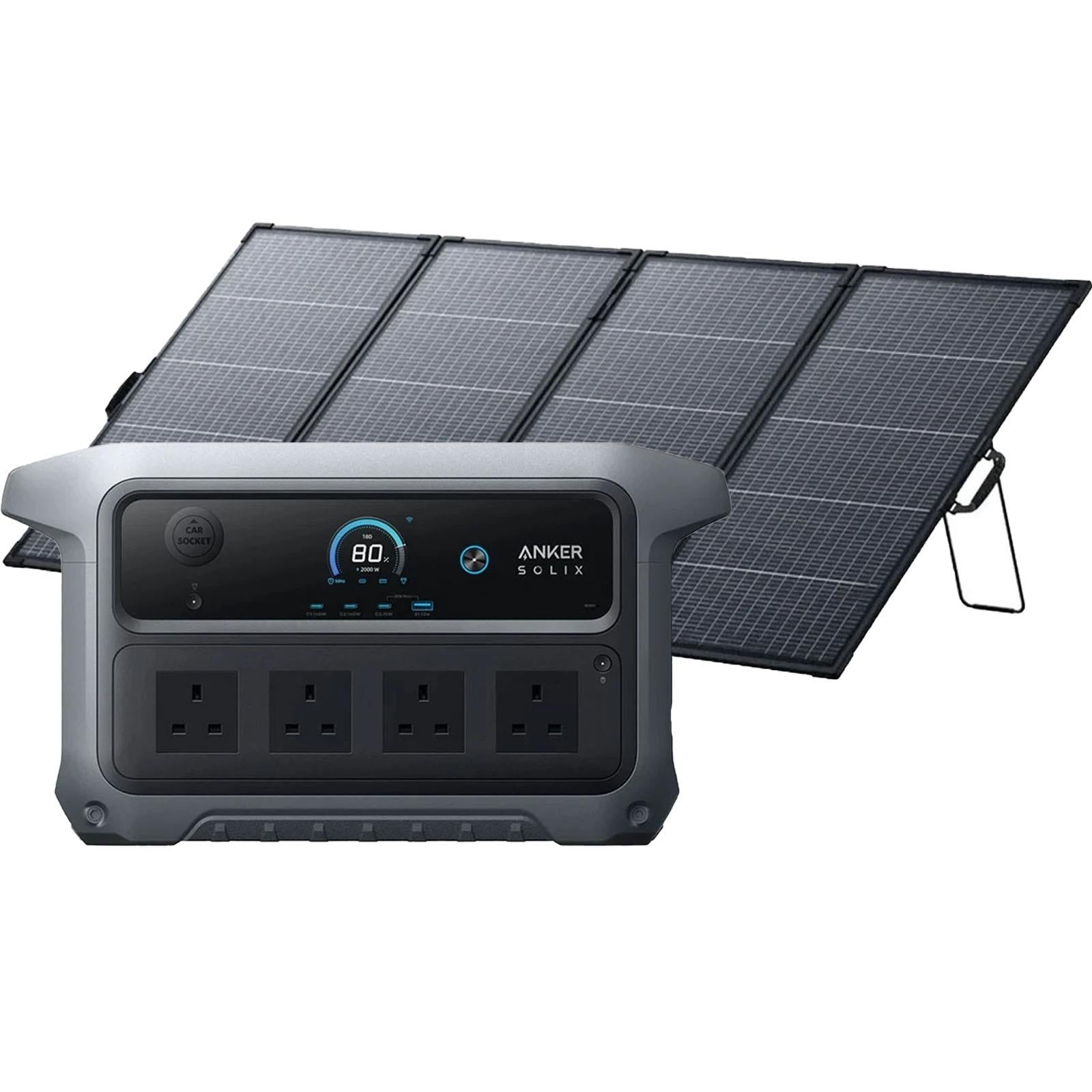 Anker SOLIX C2000 Gen 2 2048Wh Portable Power Station + PS200 200W Bifacial Solar Panel