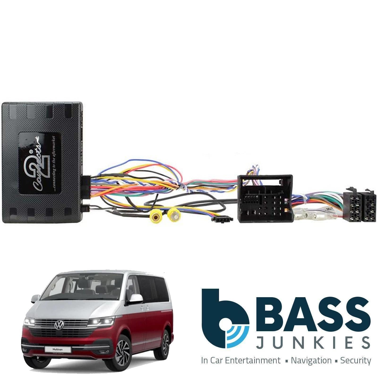 Connects2 CTKVW52 - VW Transporter T6.1 Double Din Fascia USB-C E-Call SOS & Steering Wheel Retention Kit