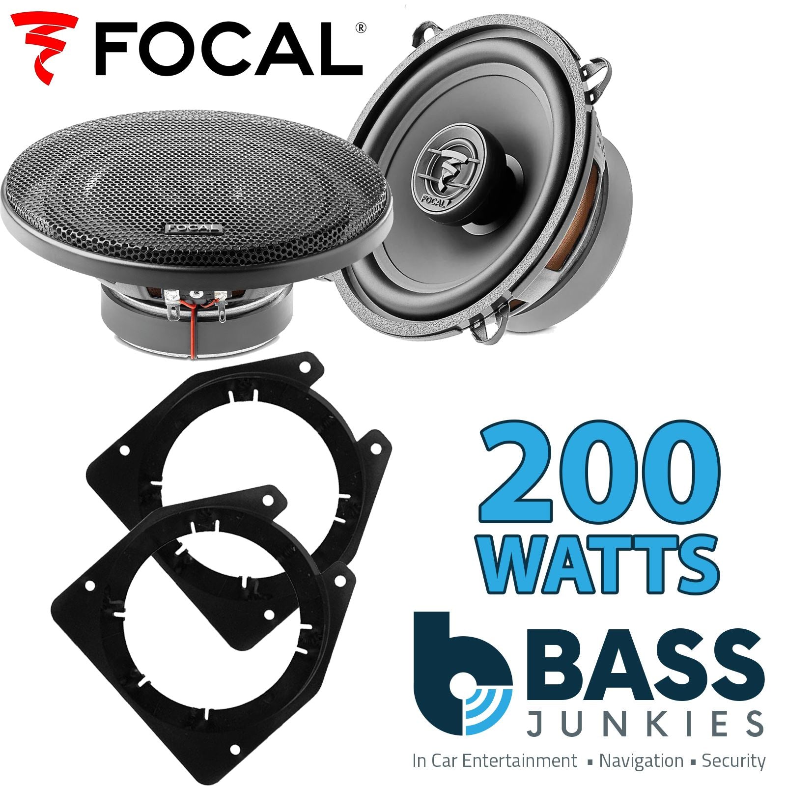 Focal Auditor ACX130 130mm/13cm/5.25" Car Coaxial Speakers (Pair Max 200 watts) Fits GMC VAN 1996-96