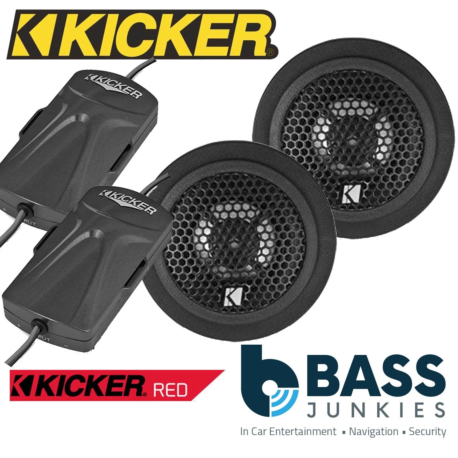 Kicker KS25 - 1" 25mm 300 Watts Car Stereo Aluminum Silk Dome Tweeters Pair