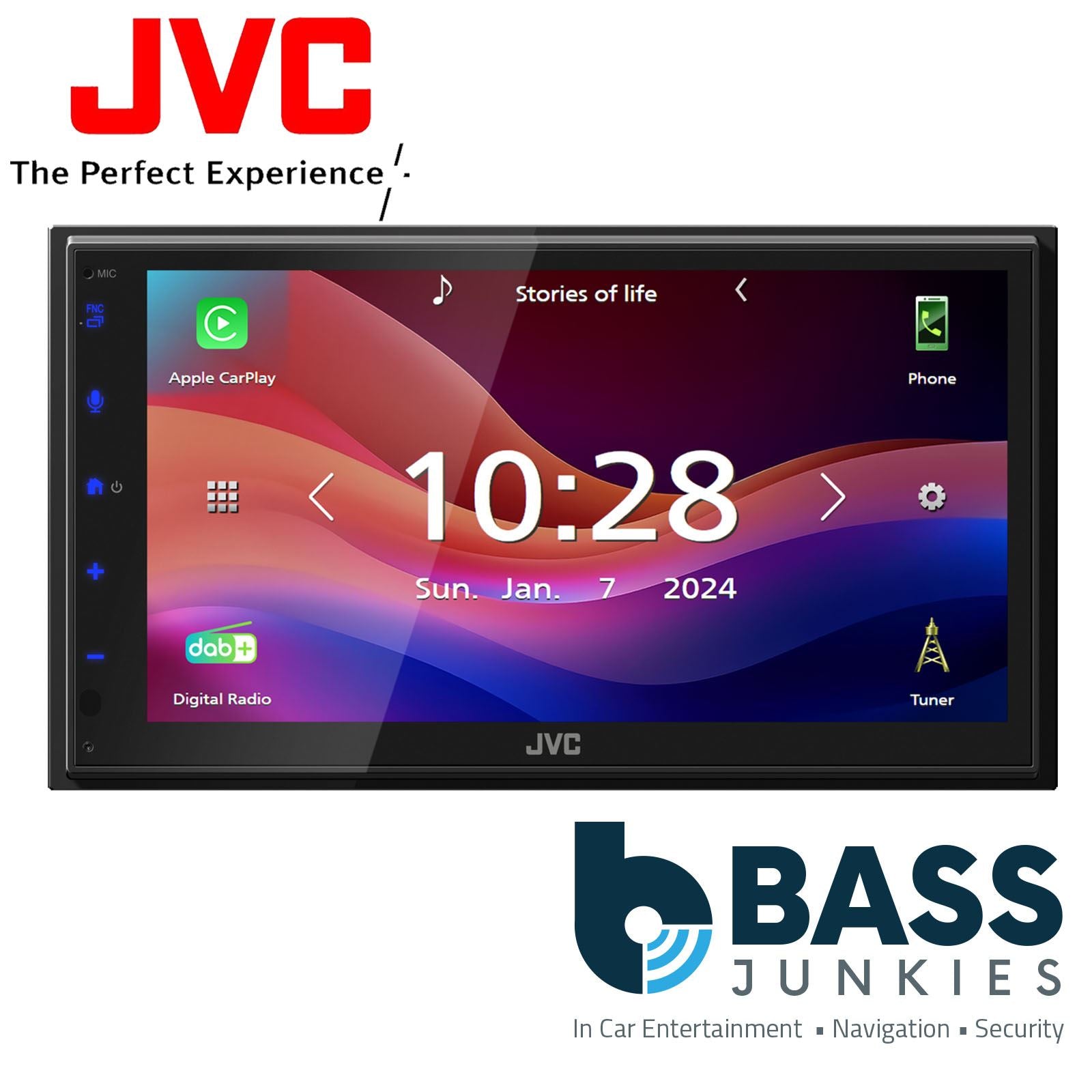 JVC Double Din Car Bluetooth Radio Fitting Kit for BMW Mini Clubman R55 07-10