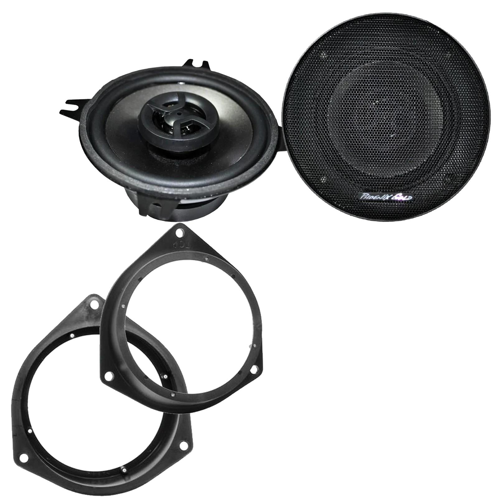 Phoenix Gold Z4CX 100mm/10cm/4" 2-Way Coaxial Car speakers (Per Pair Max 140|70 watts RMS) Fits Fiat Qubo 2008-18 | Fiorino 08-21