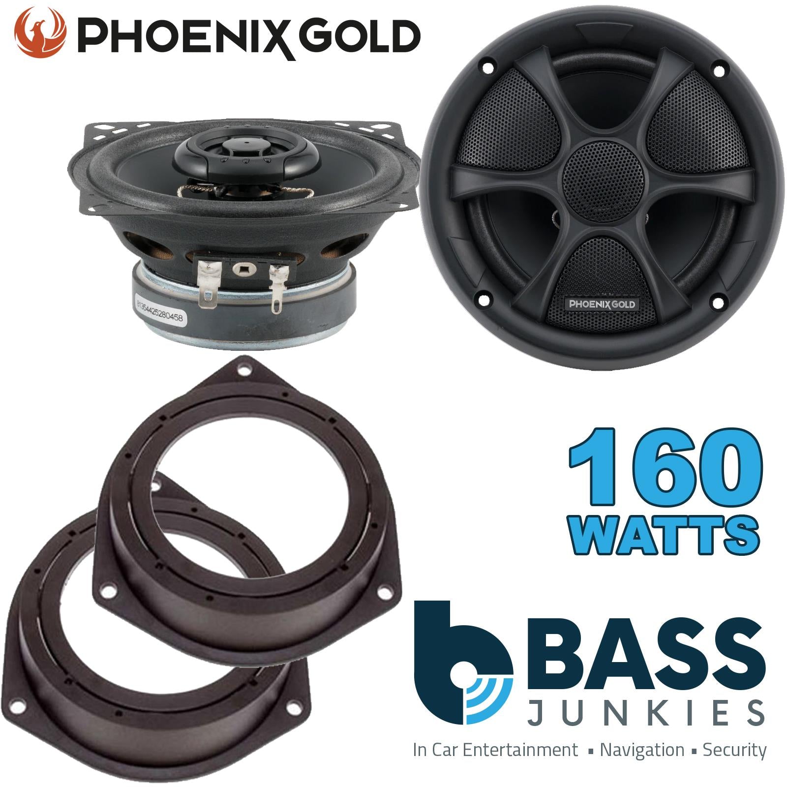 Phoenix Gold RX4CX 100mm/10cm/4" 2-Way Coaxial Car speakers (Per Pair Max 160|80 watts RMS) Fits Iveco Daily 2014-21