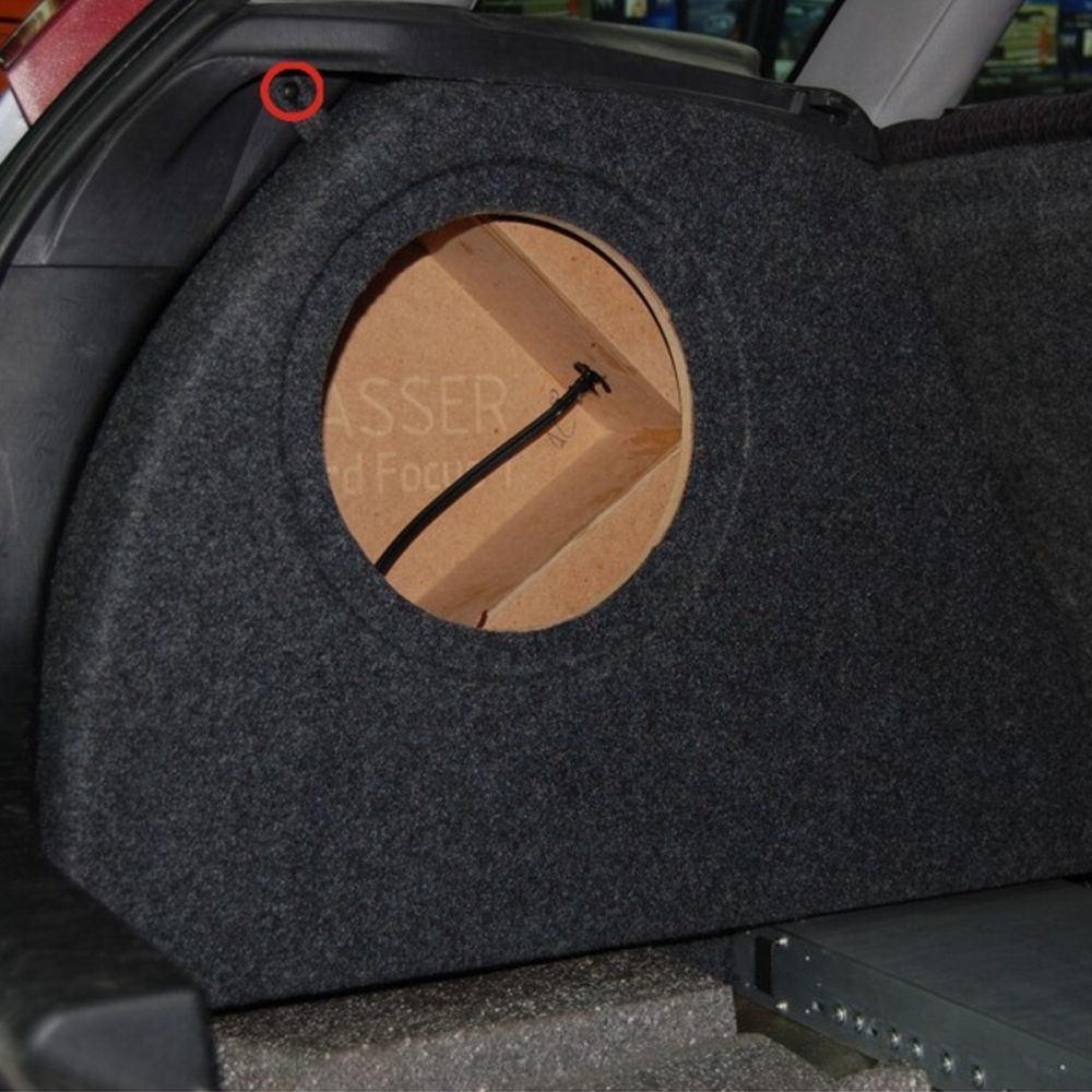 T1 Audio - Ford Focus MK1 1998 To 2005 Left Arch Custom Fit 10" Car Sub Subwoofer Bass Box