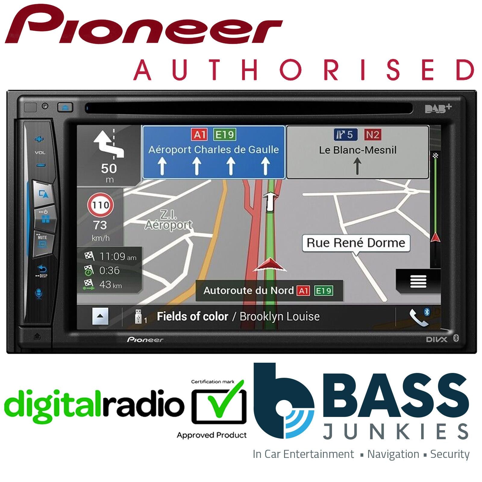 Pioneer AVIC-Z730DAB 6.2" Touchscreen Double Din DAB CD DVD USB Bluetooth Sat Nav