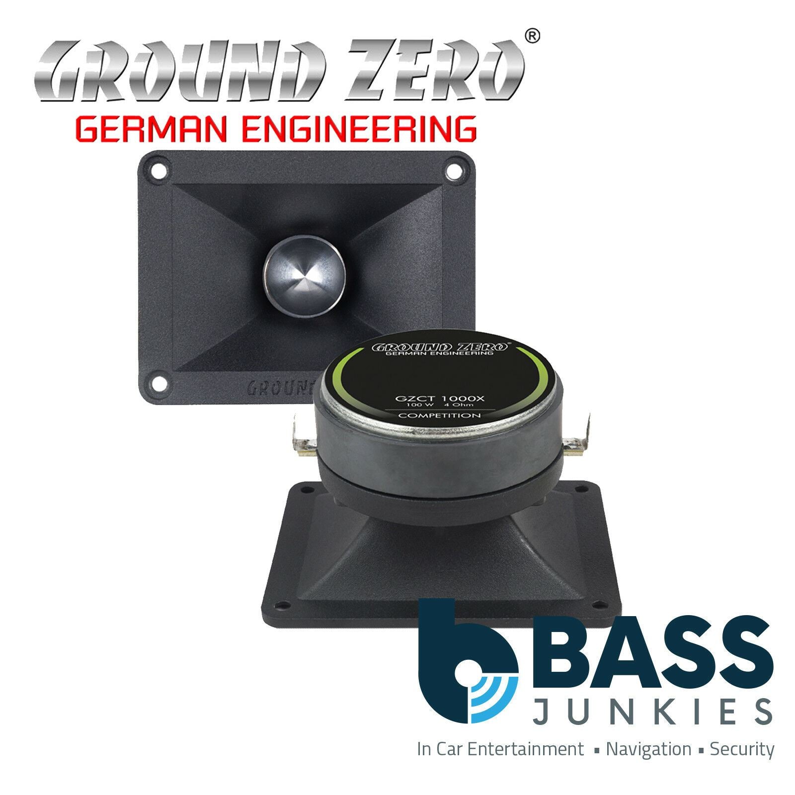 Ground Zero GZCT 1000X - 4" x 3" Inch 100 Watts Car Compression Tweeter Single