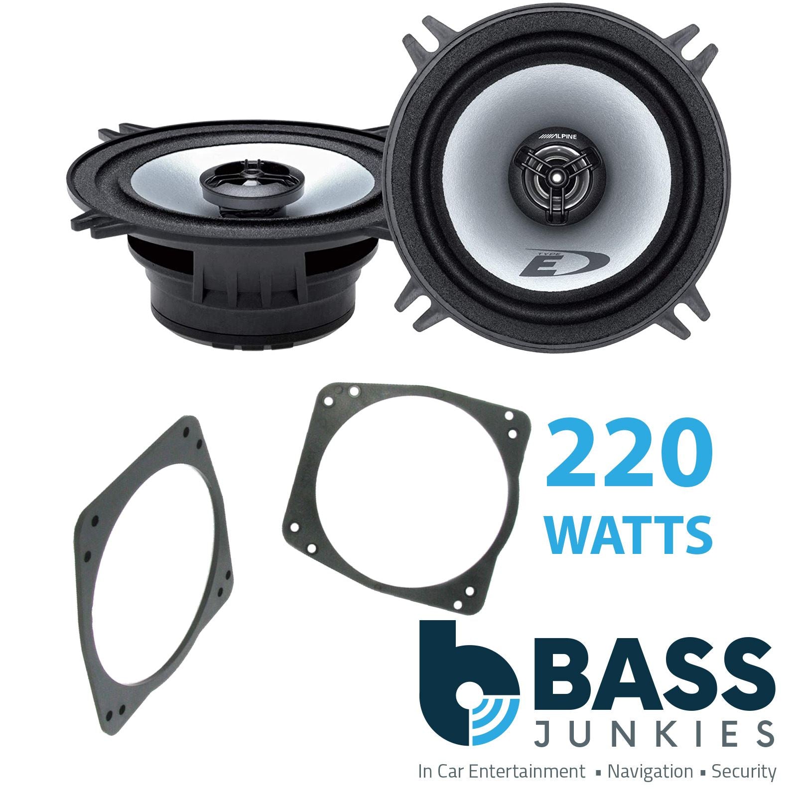 Alpine SXE-1325S 2-Way 130mm/13cm/5.25" Coaxial Speakers (Per Pair 400 Watts) Fits Ford Fiesta 1989-01