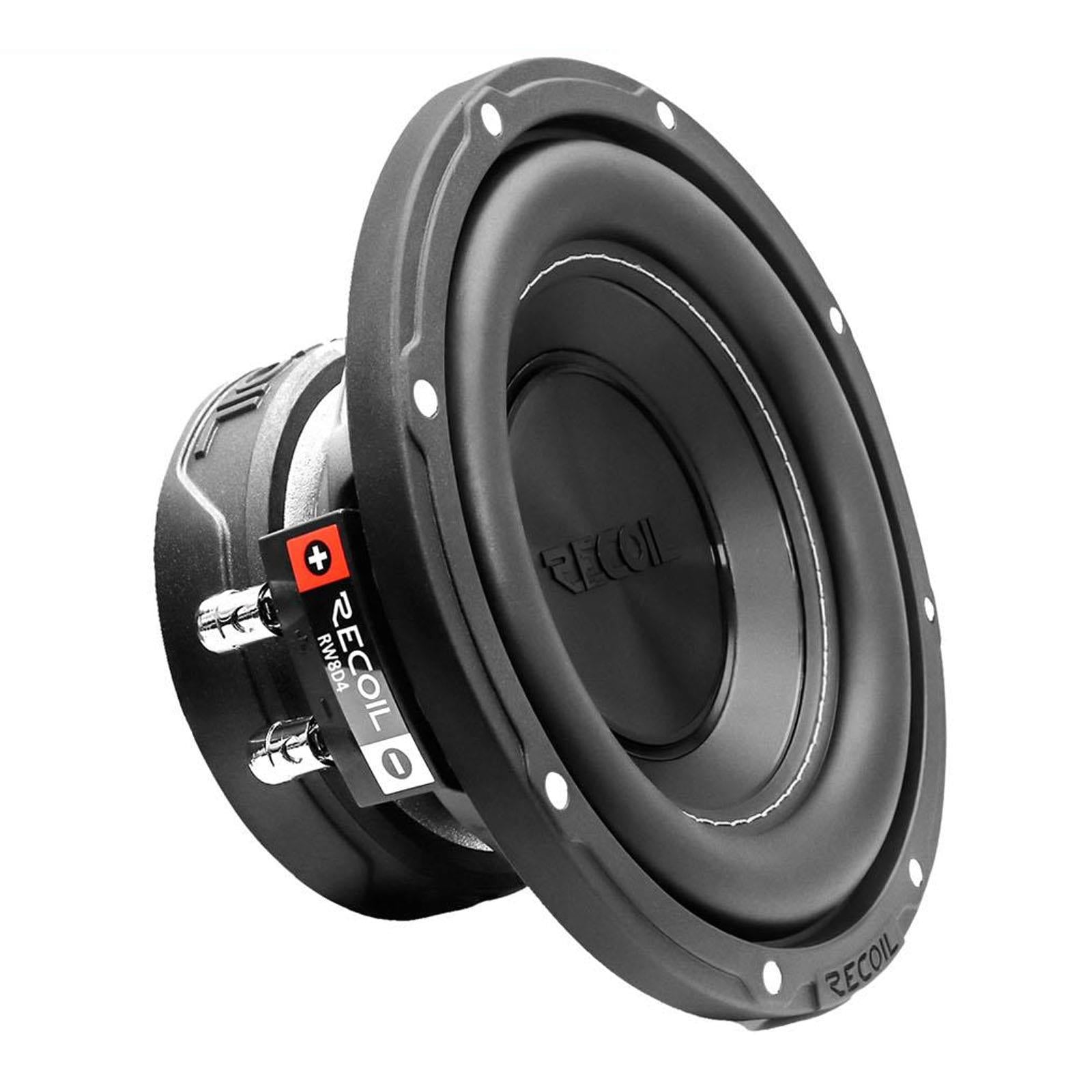 Recoil RW8D4 - 400 Watts 8" Inch 20cm Dual Voice Coil 4-Ohm Car Sub Subwoofer
