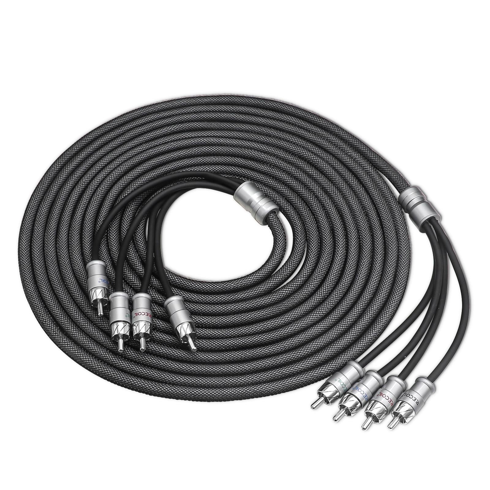 Recoil XI417 - 5 Metre Oxygen Free Copper 4-Channel Car Stereo RCA Phono Cable
