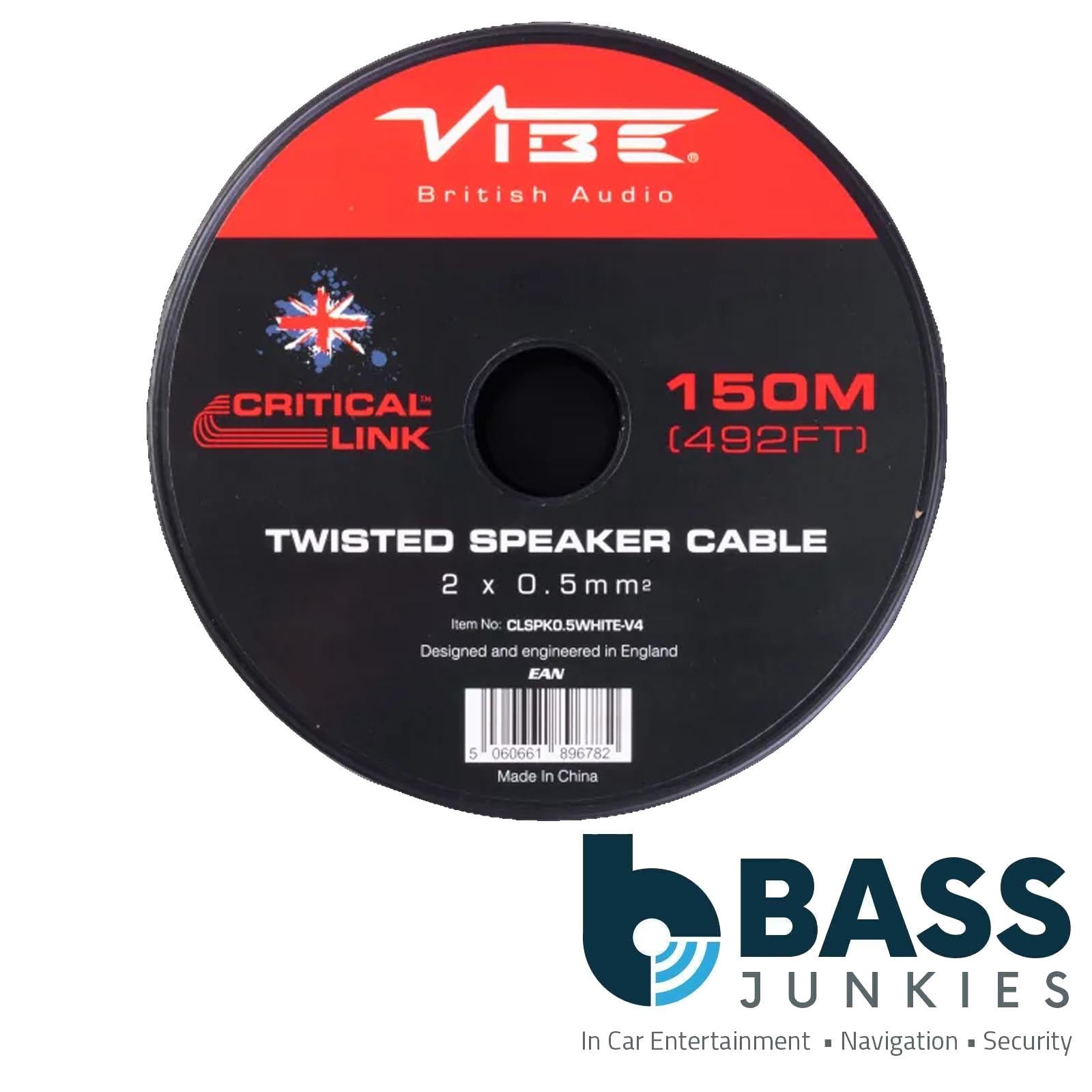 Vibe Critical Link - CLSPK0.5WHITE-V4 150m White Twisted Car Audio Speaker Cable