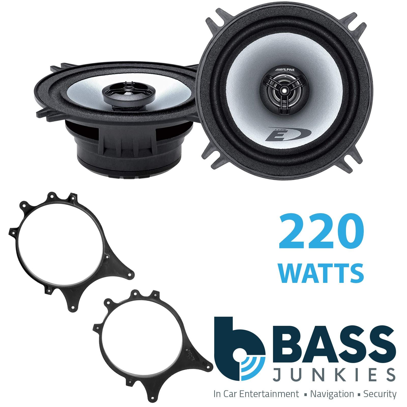 Alpine SXE-1325S 2-Way 130mm/13cm/5.25" Coaxial Speakers (Per Pair 400 Watts) Fits BMW 3-Series 1994-00