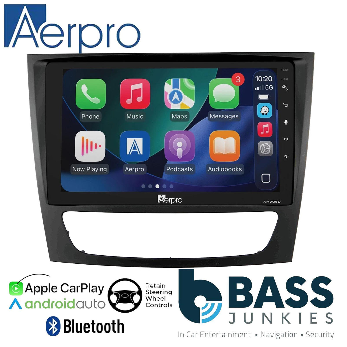 Aerpro 9" DAB CarPlay Android Car Kit For Mercedes E Class 211 CLS 219 2001-09