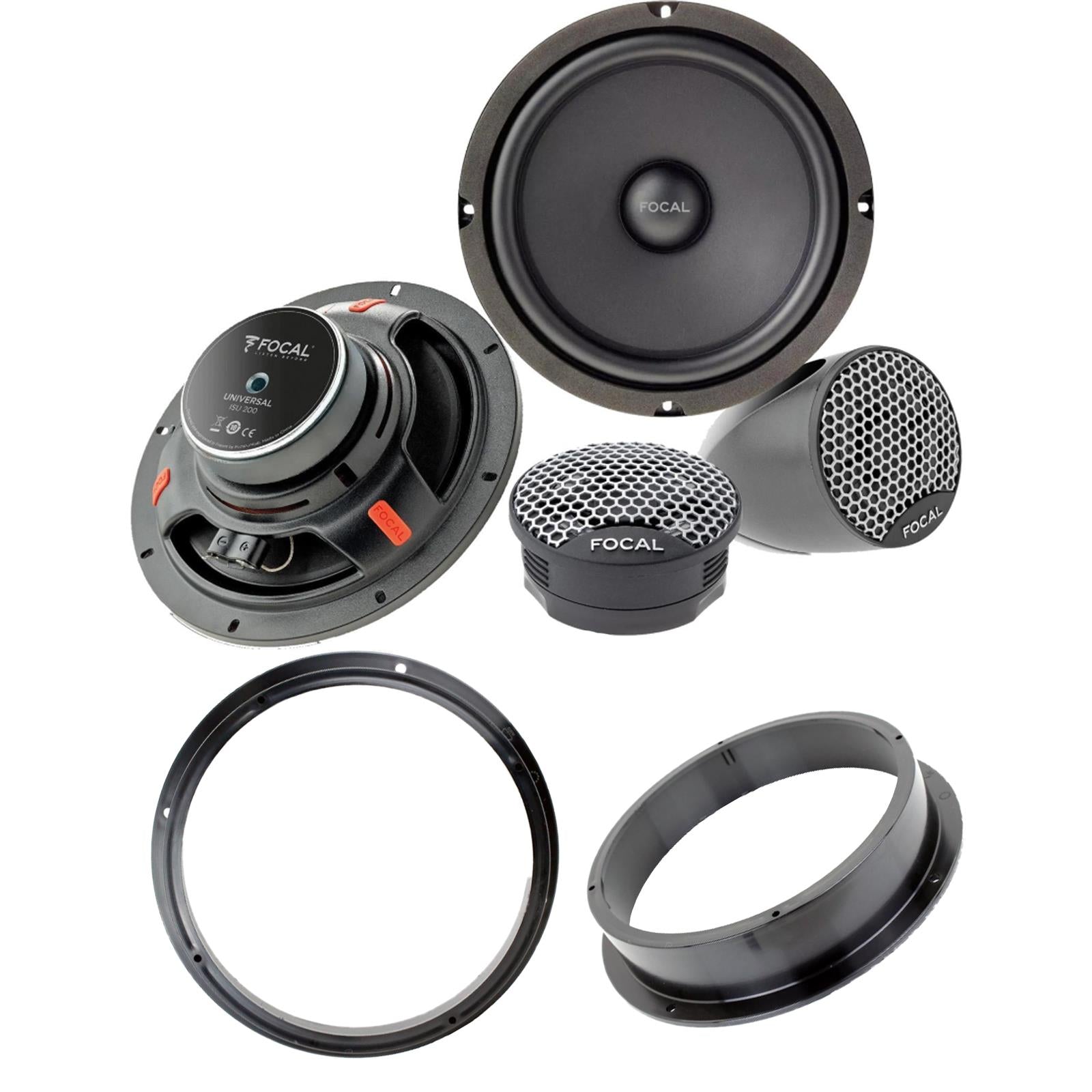 Focal 8" 320 Watts 2-Way Front Door Speakers Upgrade Kit fit AUDI A4 B8/B9-09