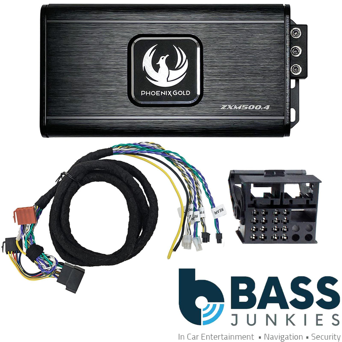 Phoenix Gold ZXMPB1 500 Watts 4 Channel Plug & Play Car Amplifier Kit for BMW