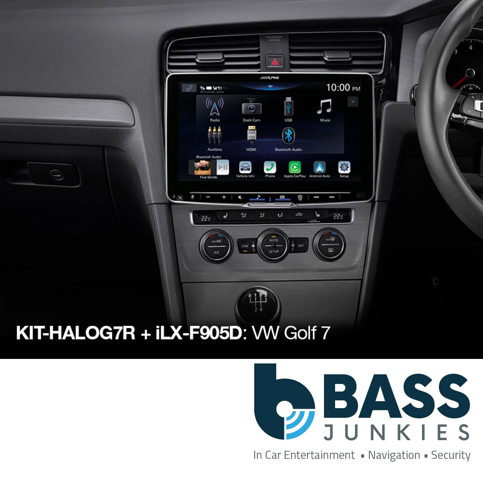Alpine KIT-HALO-G7R - Halo 9/11 Car Stereo Fascia Panel & Steering Wheel Interface Fitting Kit For VW Golf MK7