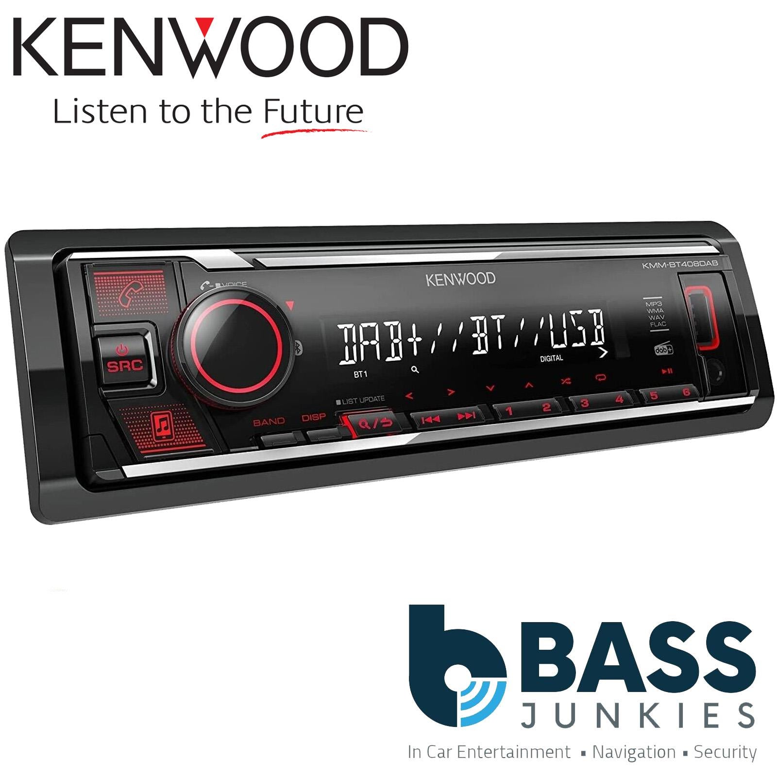 Kenwood KMM-BT408DAB - DAB+ Bluetooth USB Aux Radio iPod iPhone Car Radio