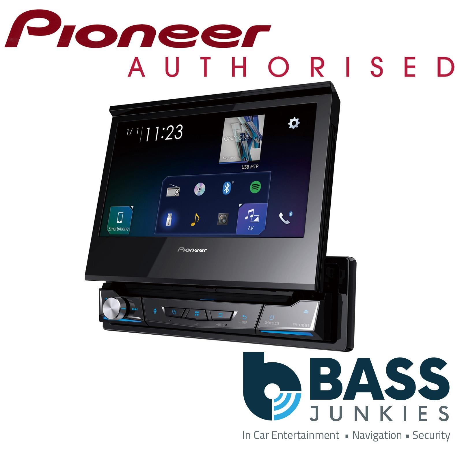 Pioneer AVH-7100BT - 7" Motorised Touchscreen Bluetooth DVD Spotify Android iPod iPhone Car AV Radio Stereo