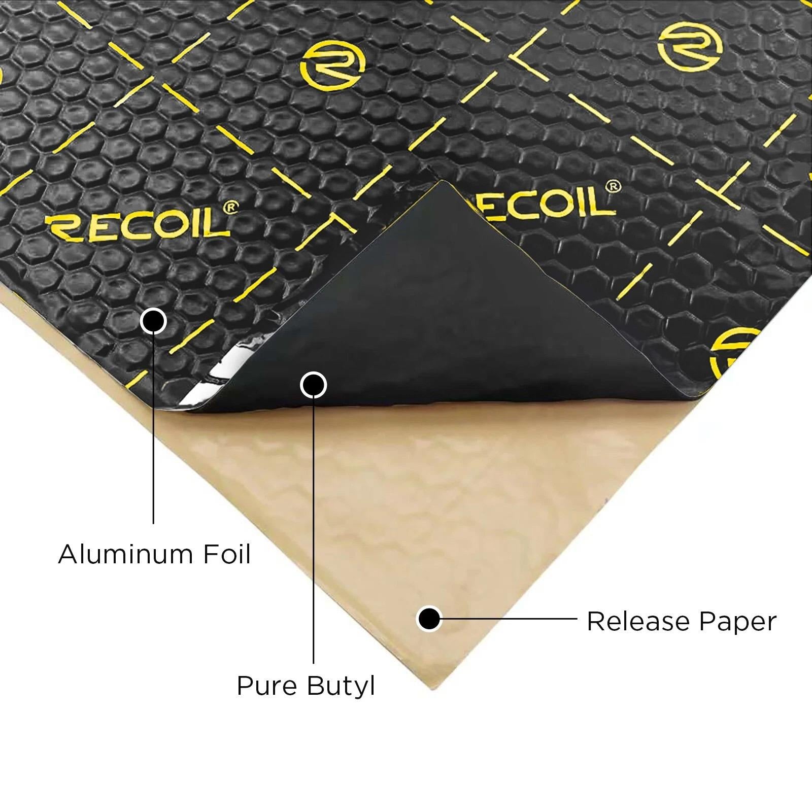Recoil XLBK - 18″x32″ 9pcs 36sqft Car & Van Bulk Pack Sound Deadening Material