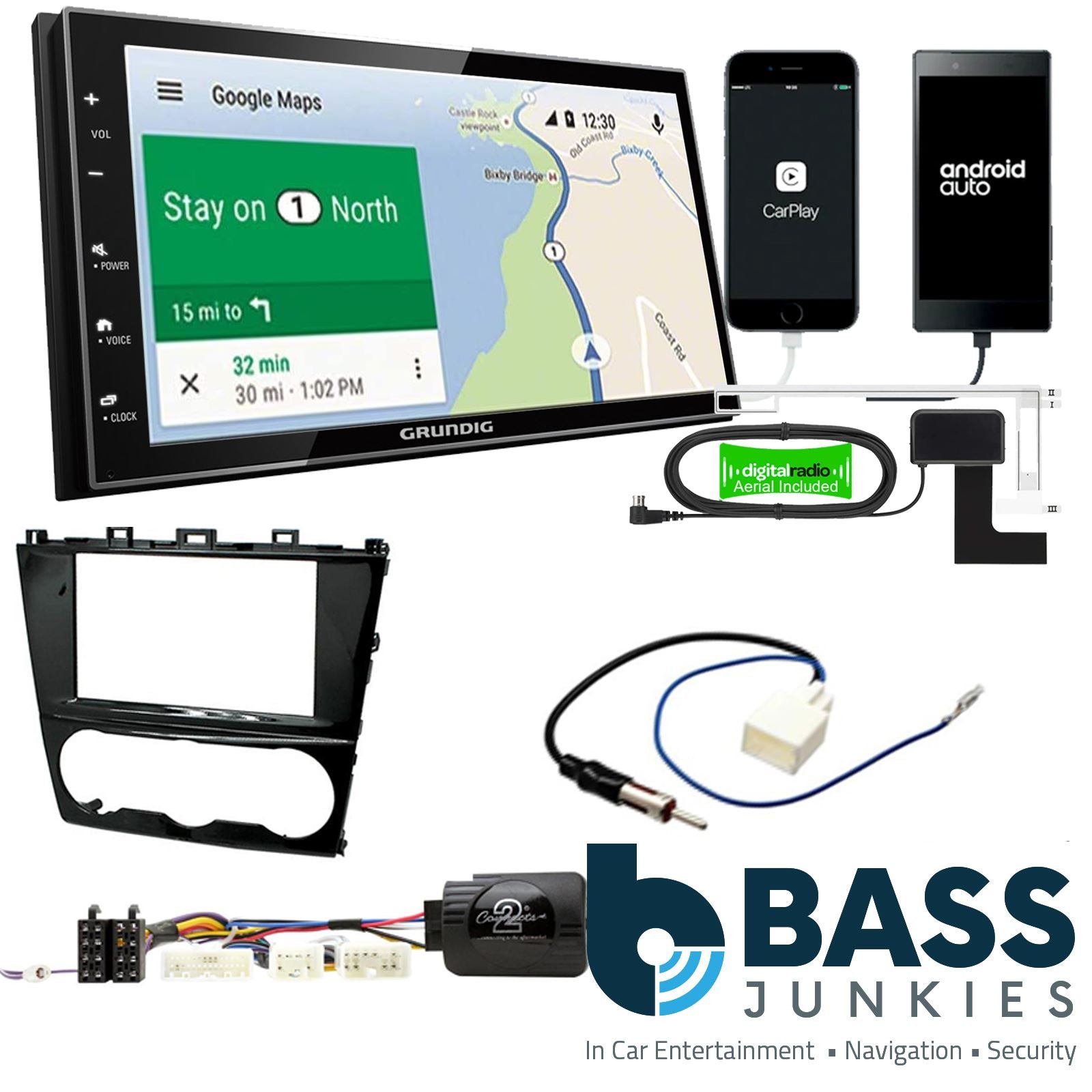 Grundig GX-3800 Double Din + Fitting Kit - to fit Subaru Impreza 2011-16