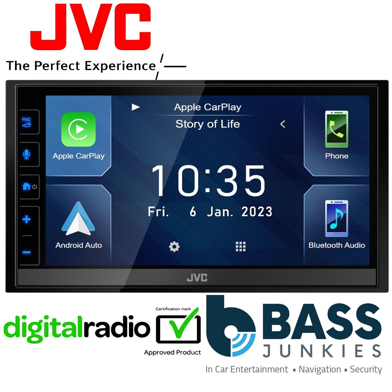 JVC KW-M785DBW 6.8" DAB+ Radio USB Bluetooth CarPlay Android Auto + Aerial