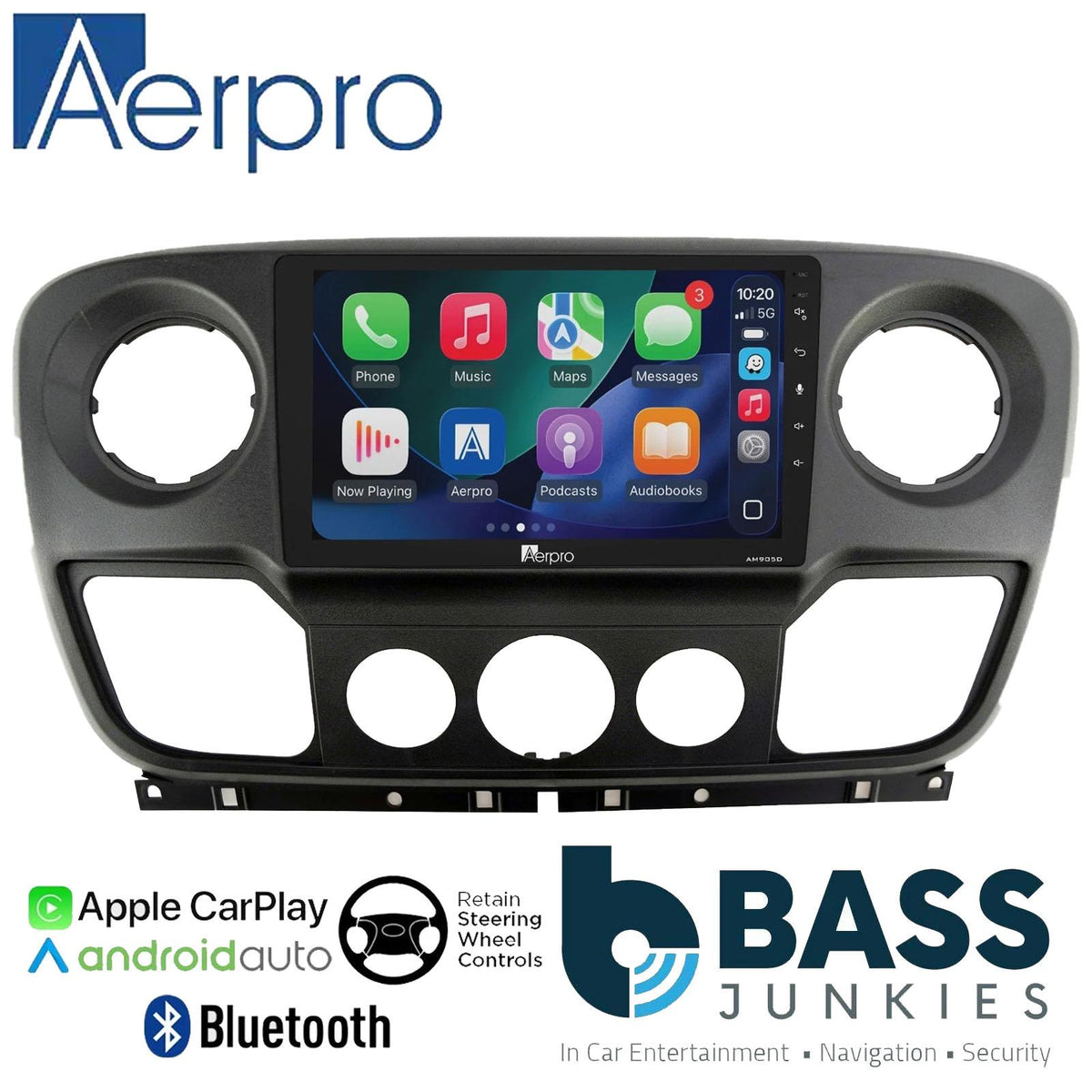 Aerpro 9" DAB CarPlay Android Car Kit For Nissan NV400 Vauxhall Mavano Renault