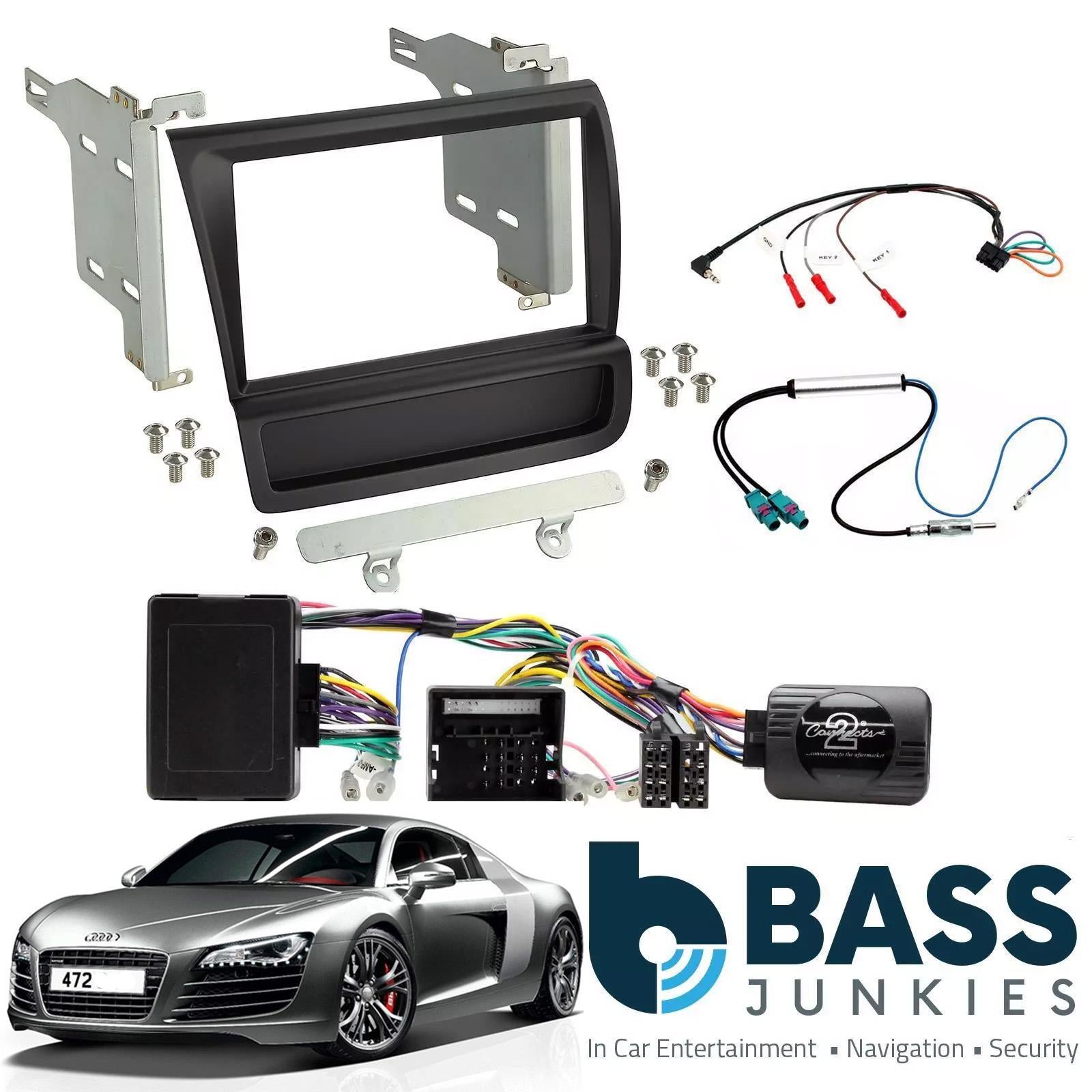 Connects2 Double Din Stereo fitting kit for LHD (left had drive) Audi R8 2007-2015 Vehicle Specific Stereo Screen Steering Controls Fitting Kit
