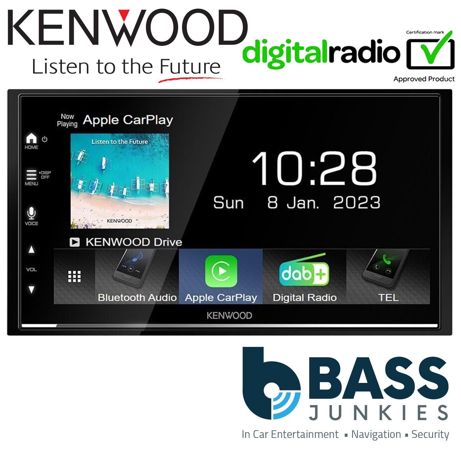 Kenwood DMX7722DABS DAB+ Bluetooth Wireless CarPlay & Android Car Stereo