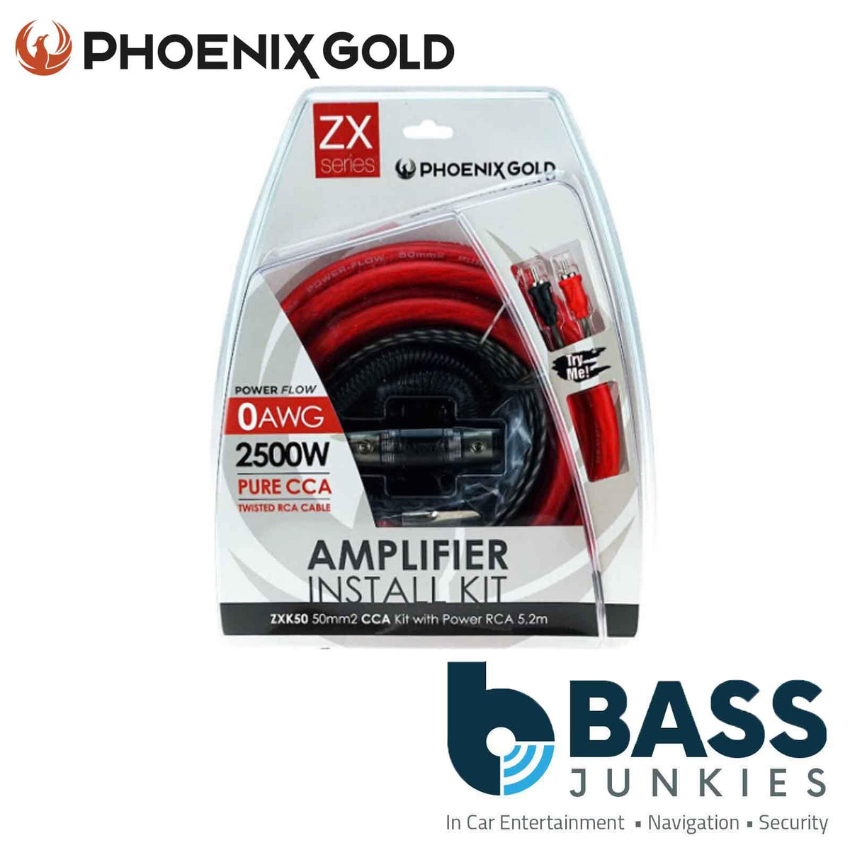 Phoenix Gold ZXK50 – 50mm² OFC Amplifier Wiring Kit – Premium Z Series Power Cable Set