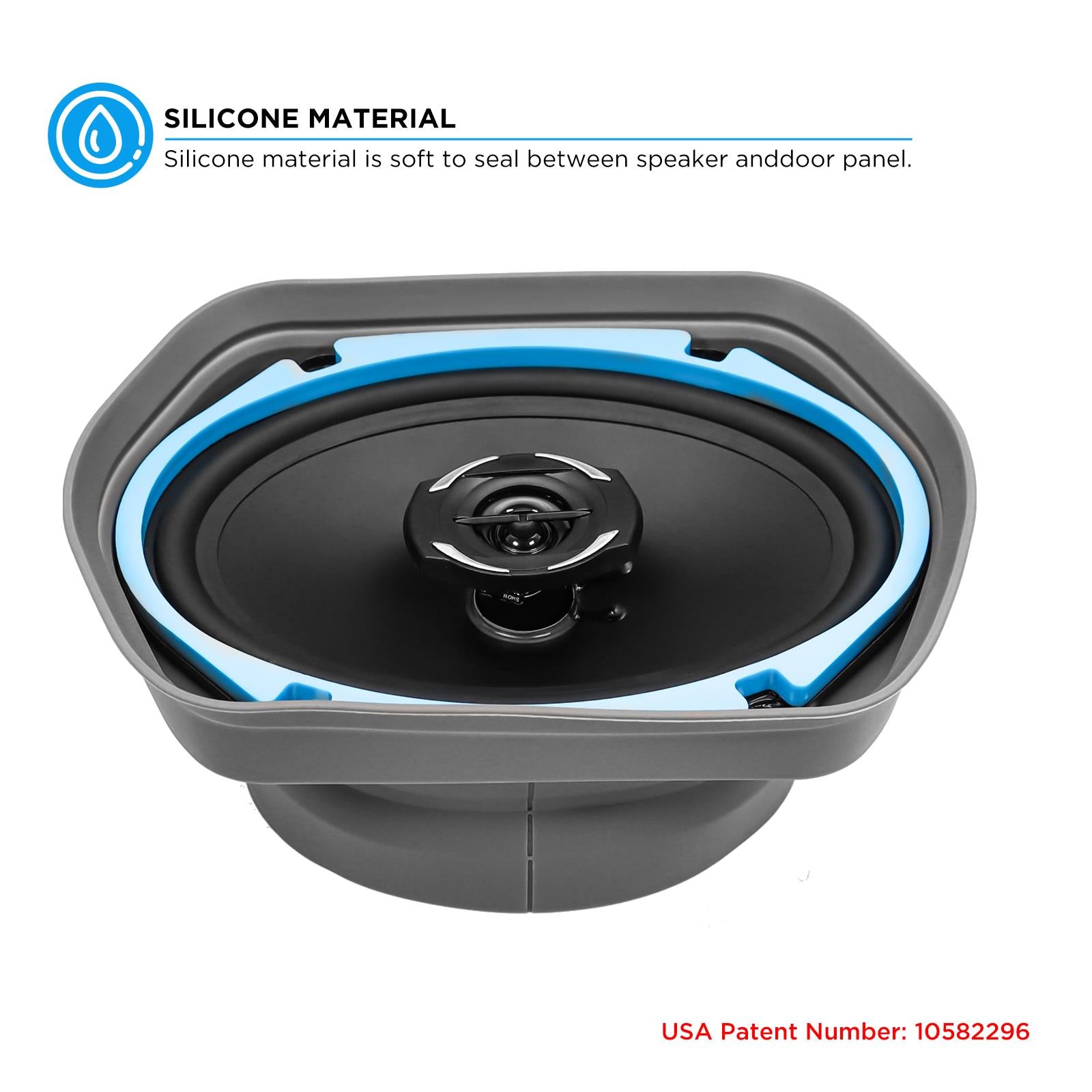 Recoil SPB68 5”x7” 6”x8” Waterproof Silicone Car Speakers Baffle & Isolator Kit