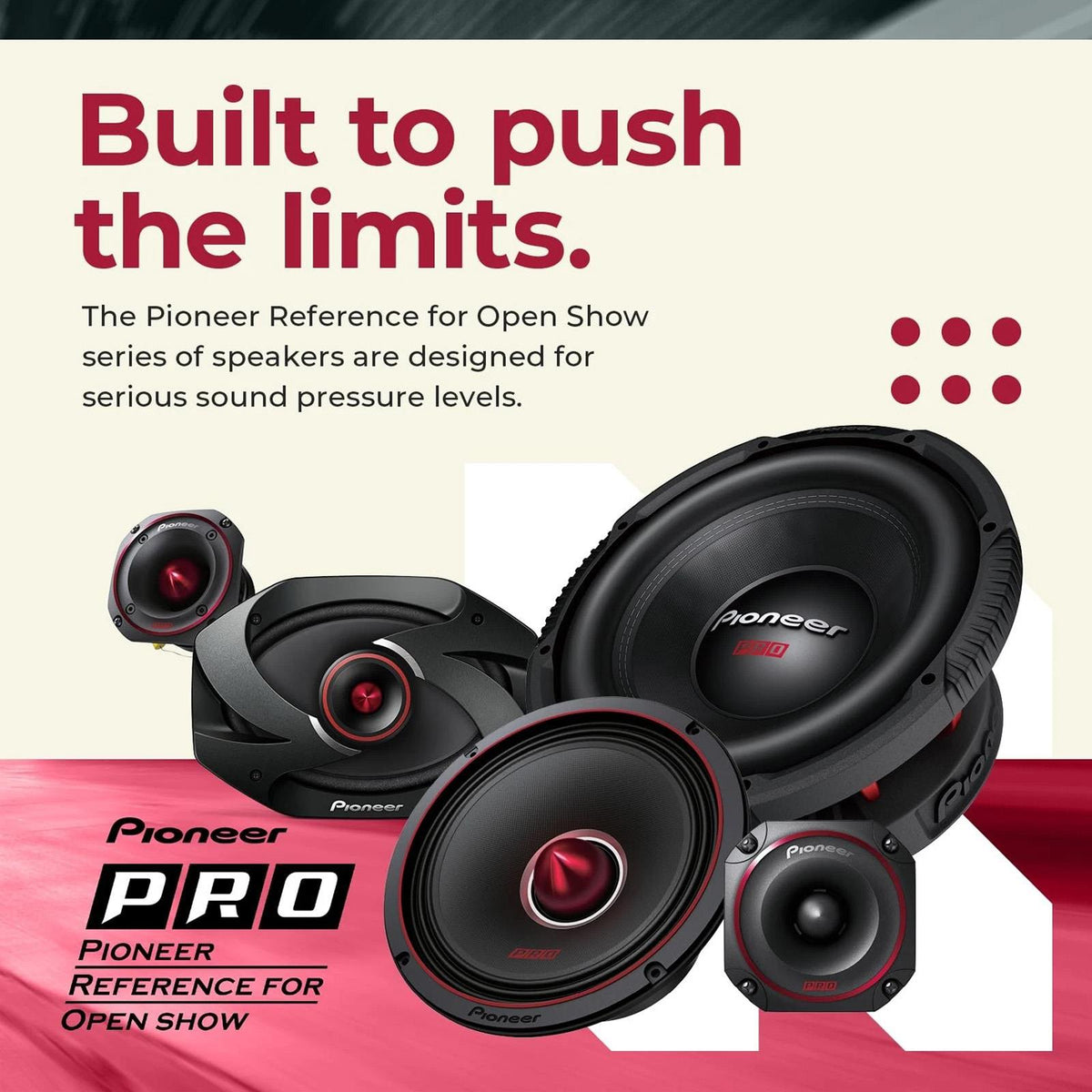 Pioneer TS-M801PRO - 1400 Watts a Pair 8" (20cm) PRO Series High Efficiency Midbass Car Speakers