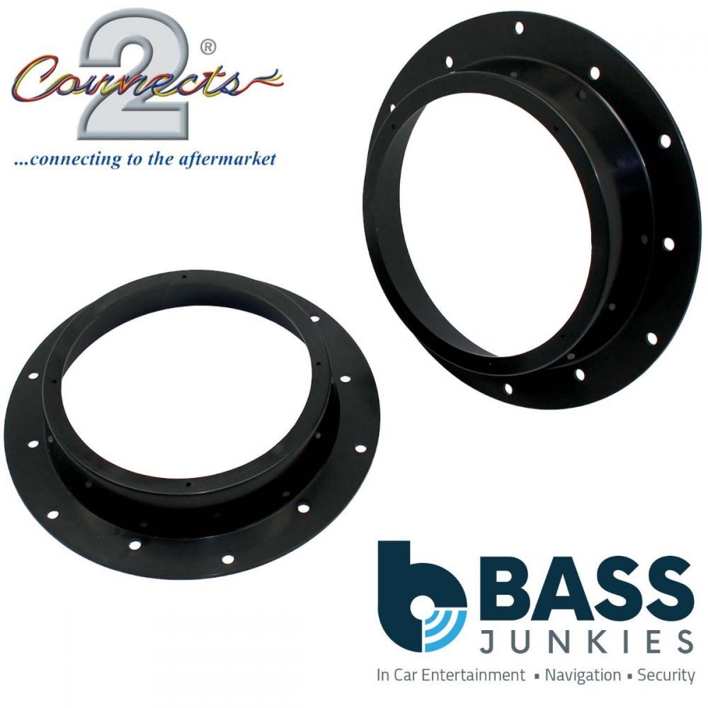 Connects2 CT25VW05 - Volkswagen Golf Transporter Caddy Jetta Sharan Tiguan Touran Multivan Caravelle 165mm 6.5" Front Door Car Speaker Adapter Brackets