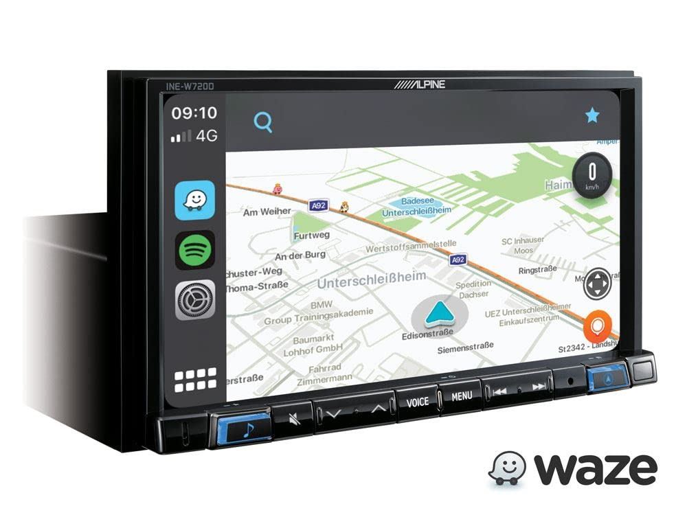 Alpine INE-W720D 7" Touch Screen Mechless Media Stereo with DAB+|USB|iGo Primo Navigation|Bluetooth|USB|HDMI|iPhone Apple CarPlay|Android Auto|GPS|Voice Control|Data-Bus Connectivity|1 Din Chassis